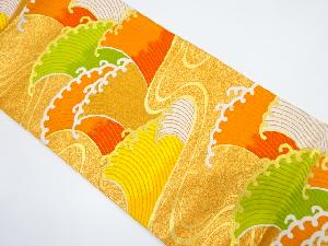 荒波模様織り出し　袋帯